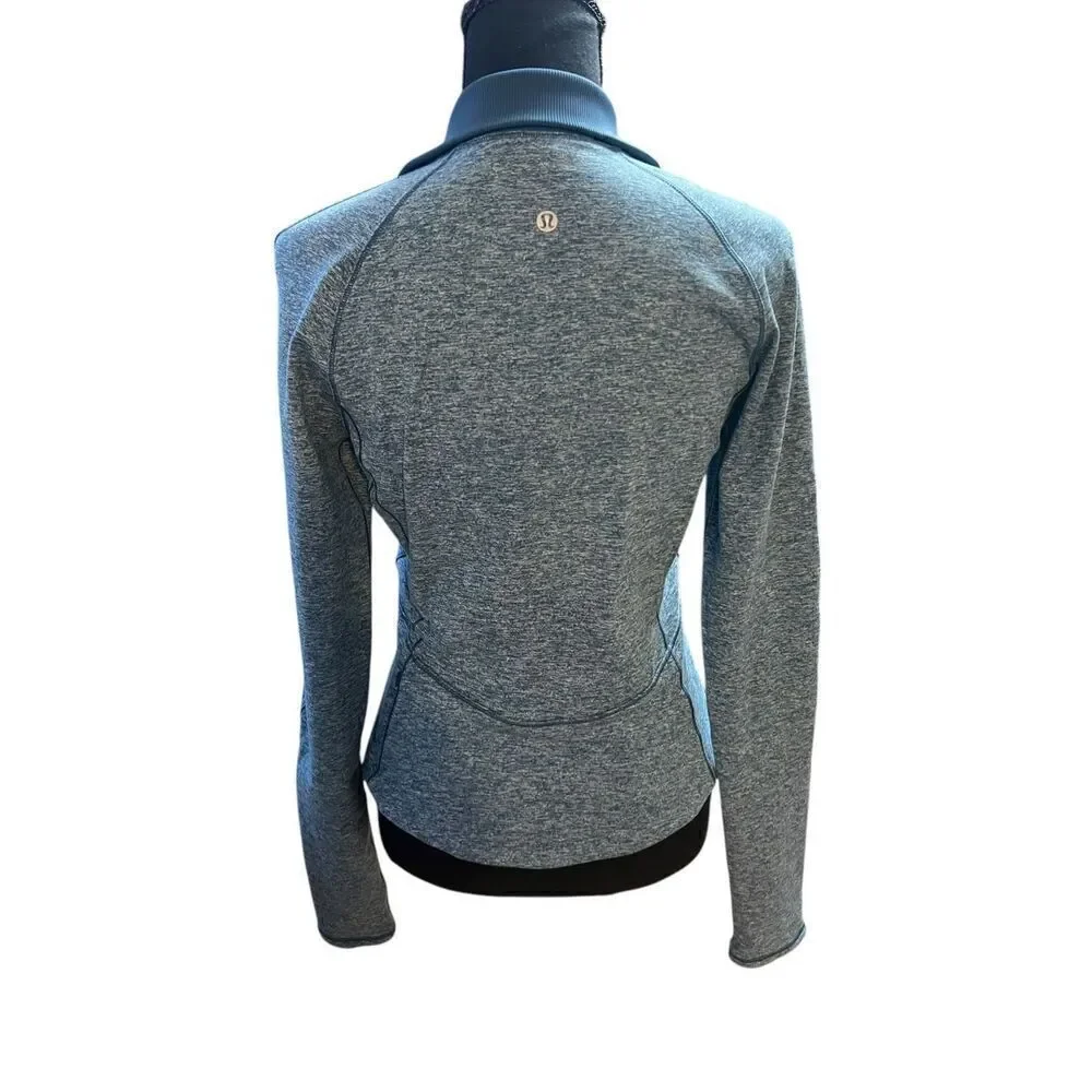 Lululemon always alert 1/4 zip long sleeve heathered patrol blue top 6